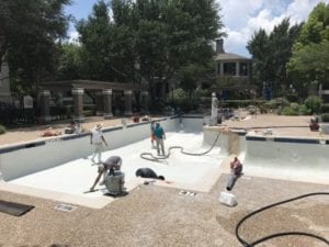 commercial pool getting new plaster