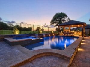 Gorgeous outdoor pool lighting.