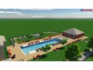 3D design of a pool for an apartment complex