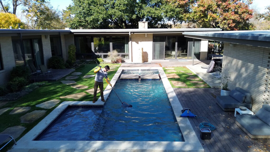 Pool Service in backyard